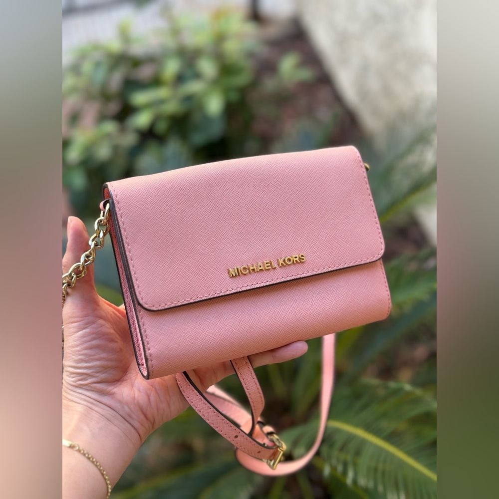 Michael Kors Jet Set Pink Cross Body Evening Bag/Wallet/Clutch